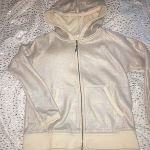 Metallic zip up kids hoodie